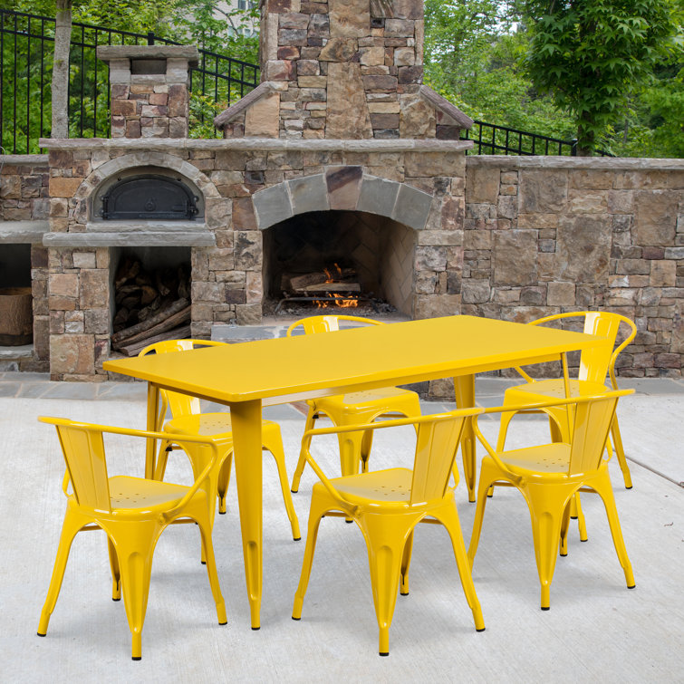 Yellow retro dining online chairs